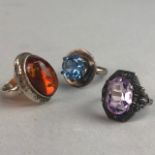 FIFTEEN VINTAGE SILVER RINGS