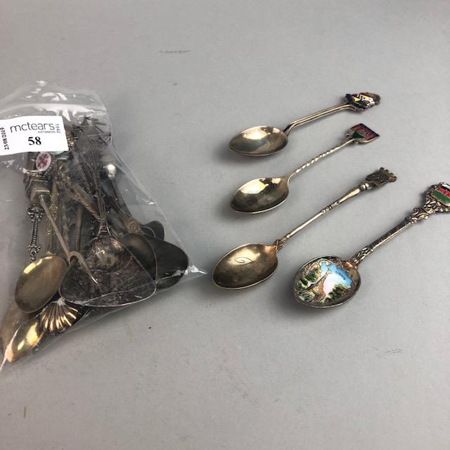 A LOT OF SILVER AND WHITE METAL SOUVENIR AND OTHER SPOONS - Image 2 of 2