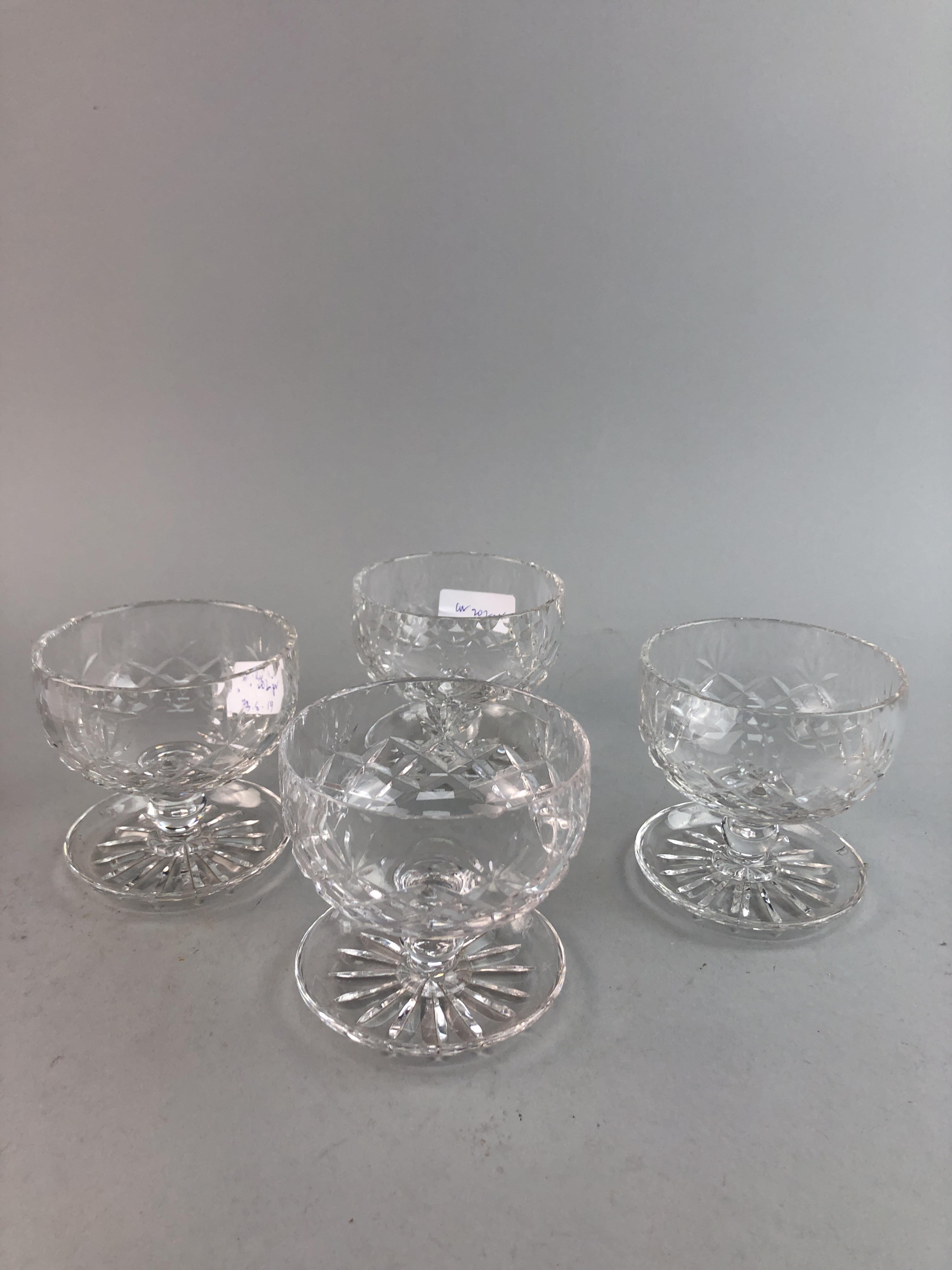 A GLASS FRUIT BOWL WITH A PLATED RIM AND OTHER GLASSWARE - Image 3 of 4