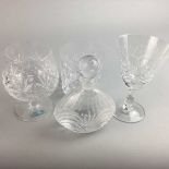 A LOT OF CRYSTAL AND GLASS DRINKING GLASSES