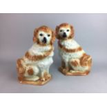 A PAIR OF BO'NESS POTTERY DOGS