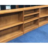 THREE STAINED WOOD MODERN BOOKCASES