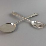 A SET OF SILVER PASTRY SERVERS