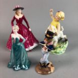 A ROYAL WORCESTER FIGURE OF 'APRIL' BY DOUGHTY AND OTHER FIGURES