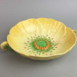 A CARLTON WARE DISH, STAFFORDSHIRE PLATE AND OTHER CERAMICS
