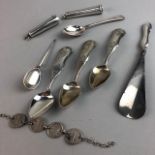 A COLLECTION OF SILVER CUTLERY AND OTHER ITEMS