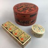 A LOT OF THREE ASIAN LACQUERED BOXES