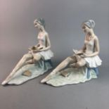 A ROUMANO FIGURE OF A BALLERINA AND ANOTHER