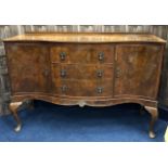 A 20TH CENTURY WALNUT SIDEBOARD