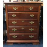 A MAHOGANY CHEST OF DRAWERS