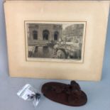 AN ETCHING BY FRANK CLINGER SCALLAN AND TWO OTHER ITEMS