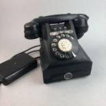 A VINTAGE BLACK BAKELITE TELEPHONE