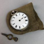 A VICTORIAN SILVER OPEN FACE WATCH