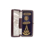 A NINE CARAT GOLD MASONIC DIAMOND SET MEDAL