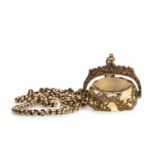 A GOLD CHAIN WITH GEM SET FOB