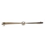 A DIAMOND BAR BROOCH