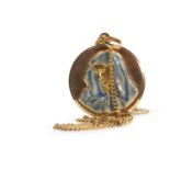 A GOLD ENAMELLED PENDANT