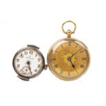 A GOLD POCKET WATCH AND A TRENCH WATCH