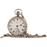 A SILVER WALTHAM POCKET WATCH