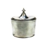 AN EARLY 20TH CENTURY SILVER TEA CADDY AND COVER