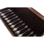 A SET OF TWELVE RSPB SILVER SPOONS