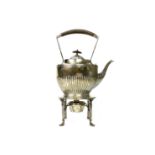 A VICTORIAN SILVER KETTLE WITH STAND AND WARMER