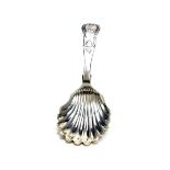 A WILLIAM IV SILVER CADDY SPOON