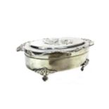 AN ART NOUVEAU SILVER TRINKET BOX