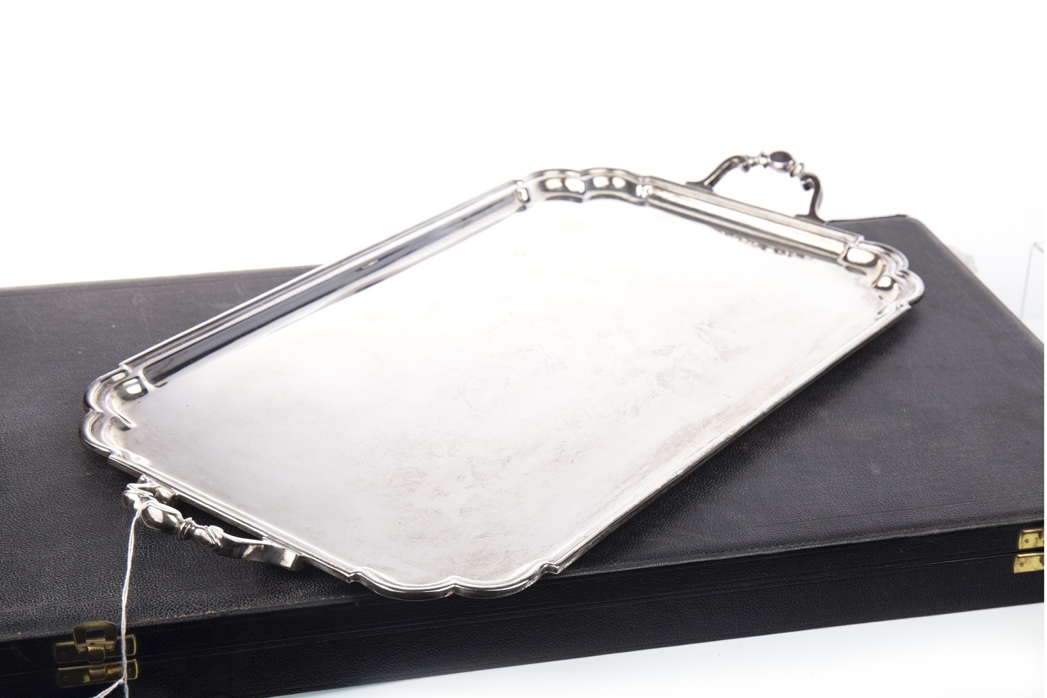 A GEORGE VI SILVER TRAY