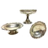 A LOT OF THREE SILVER BONBON DISHES