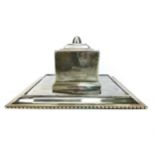 AN EARLY 20TH CENTURY DANISH SILVER INKWELL BY M BALLINS