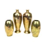 A LOT OF TWO PAIRS OF 20TH CENTURY CHINESE BRONZE VASES