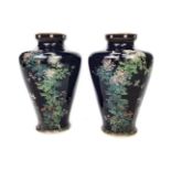 A PAIR OF EARLY 20TH CENTURY JAPANESE CLOISONNE VASES