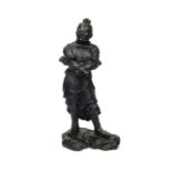A CHINESE BRONZE FIGURE OF A WARRIOR