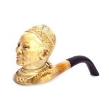 A MEERSCHAUM PIPE MODELLED AS A CHINESE MALE BUST