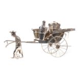 A CHINESE SILVER RICKSHAW CRUET