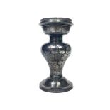 AN INDIAN BIDRI WARE WHITE METAL VASE