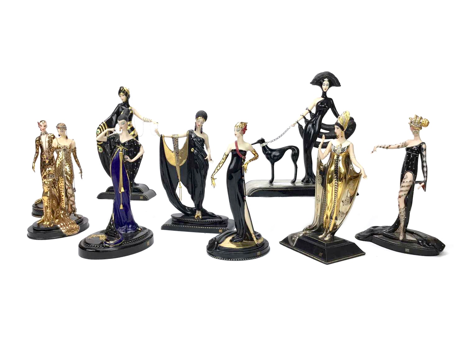 A GROUP OF FRANKLIN MINT CERAMIC FIGURES OF LADIES