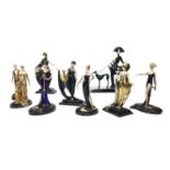 A GROUP OF FRANKLIN MINT CERAMIC FIGURES OF LADIES