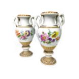 A PAIR OF VICTORIAN MEISSEN VASES