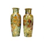 A PAIR OF ROYAL DOULTON VASES