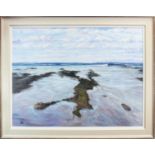 ROCKS AND SHORE, MACHRIHANISH, AN OIL BY TOM BARRON