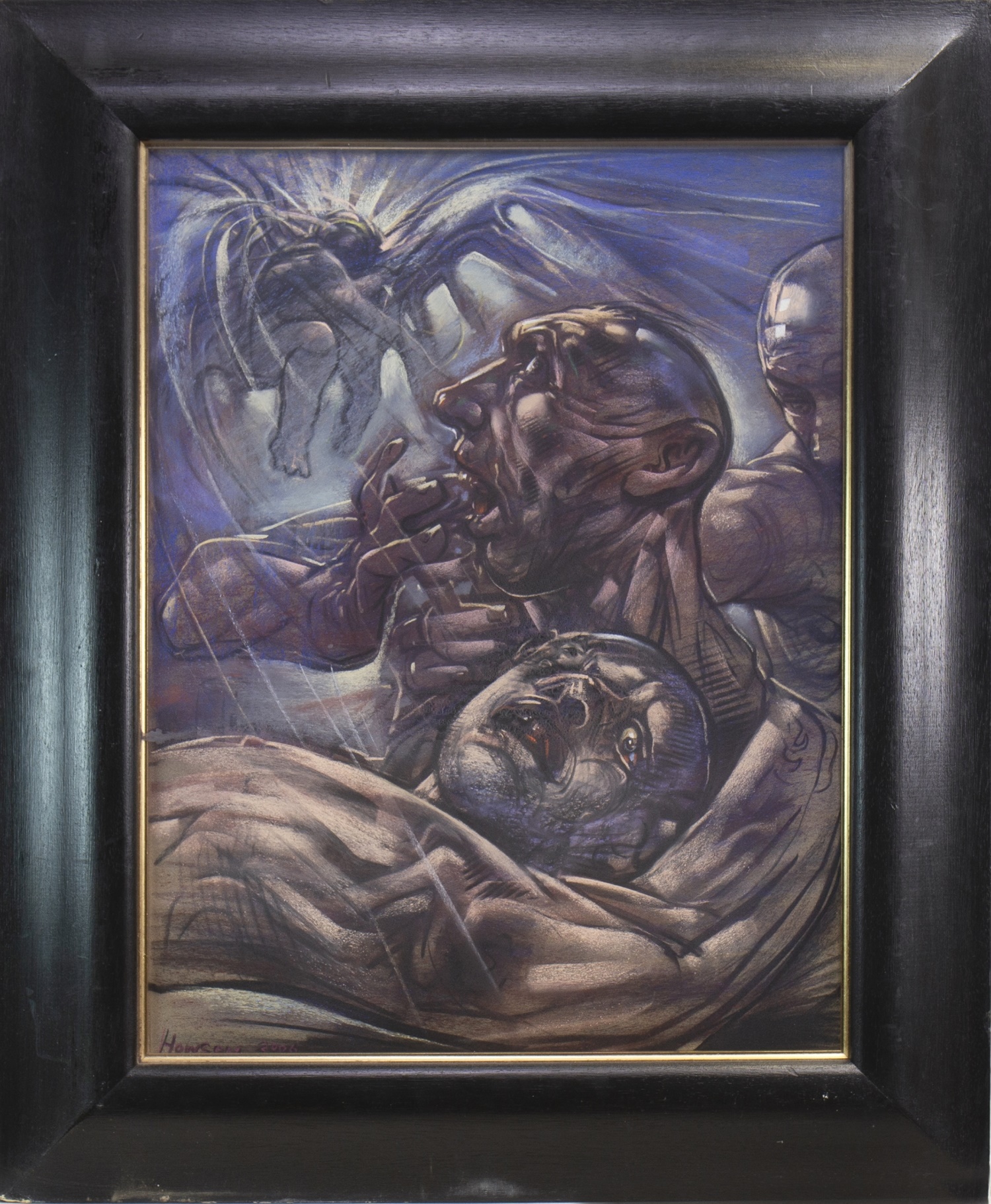 DILIGENT REAPER, A PASTEL BY PETER HOWSON - Image 2 of 2