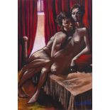 IN THE RED ROOM, A PASTEL BY FRANK MCFADDEN