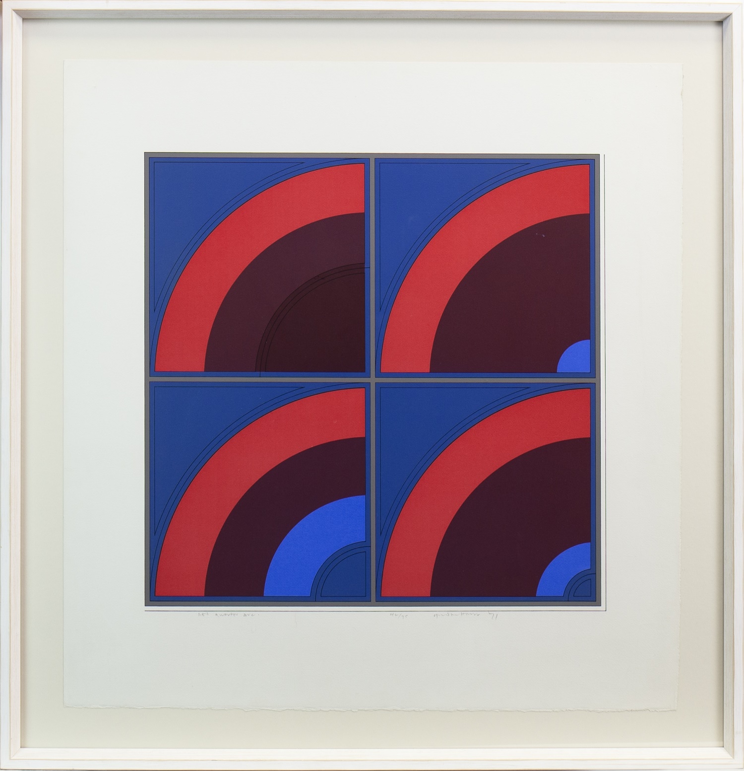 RED QUARTER ARC, A COLOUR PRINT BY GORDON HOUSE - Image 2 of 2