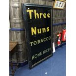 A 'THREE NUNS TOBACCO NONE NICER' LARGE PUB MIRROR AND TWO GUINNESS ADVERTS