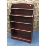 A MODERN MAHOGANY OPEN BOOKCASE