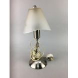 A CRYSTAL MUSHROOM TABLE LAMP AND TWO OTHERS