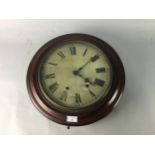 A 19TH CENTURY MAHOGANY WALL CLOCK