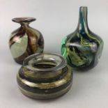 A LOT OF TWO SCANDINAVIAN GLASS SCULPTURES AND OTHER GLASS WARE